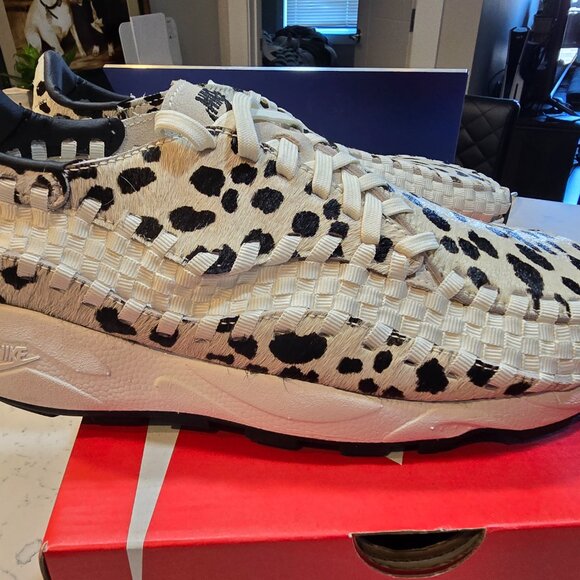Nike Air Footscape Woven White Cow Print Mens Sz 10 Casual Shoes FB1959-102 NEW - Picture 4 of 8